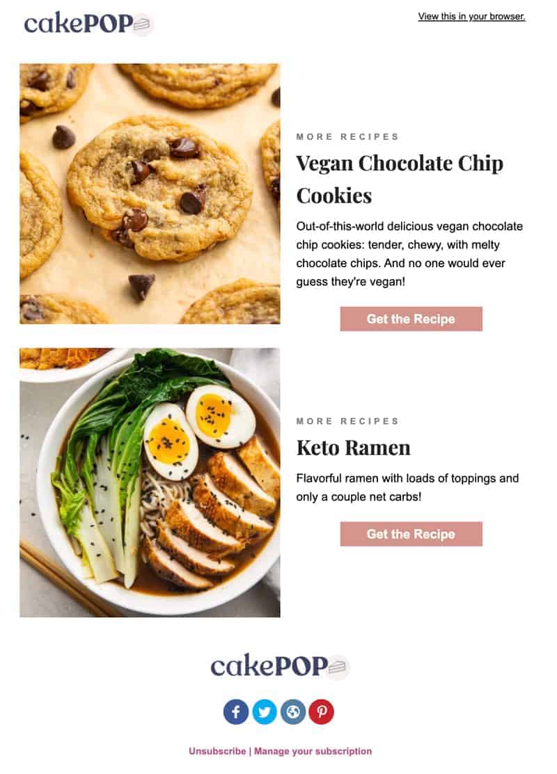 Email template sample